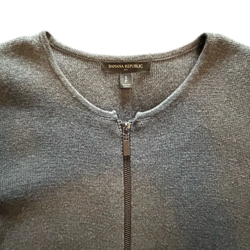 Banana Republic Charcoal Grey Full-Zip Longline Cardigan Small Classiccore - Picture 7 of 12